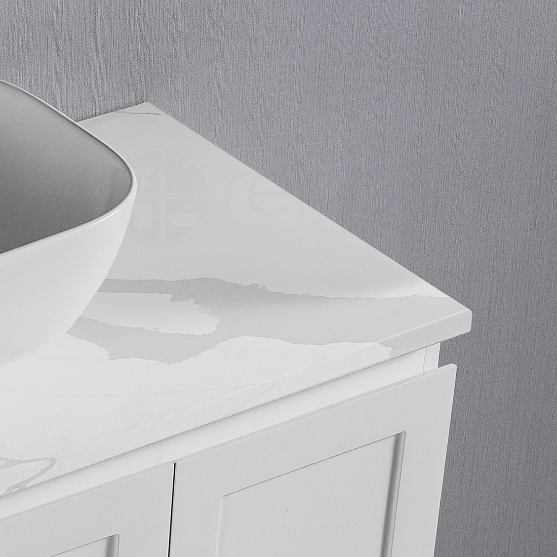Shaker 1200mm PVC Bathroom Vanity Calacatta Quartz Stone