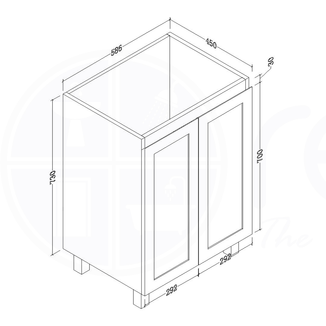 Shaker 600mm Plywood Bathroom Vanity Ceramic Basin
