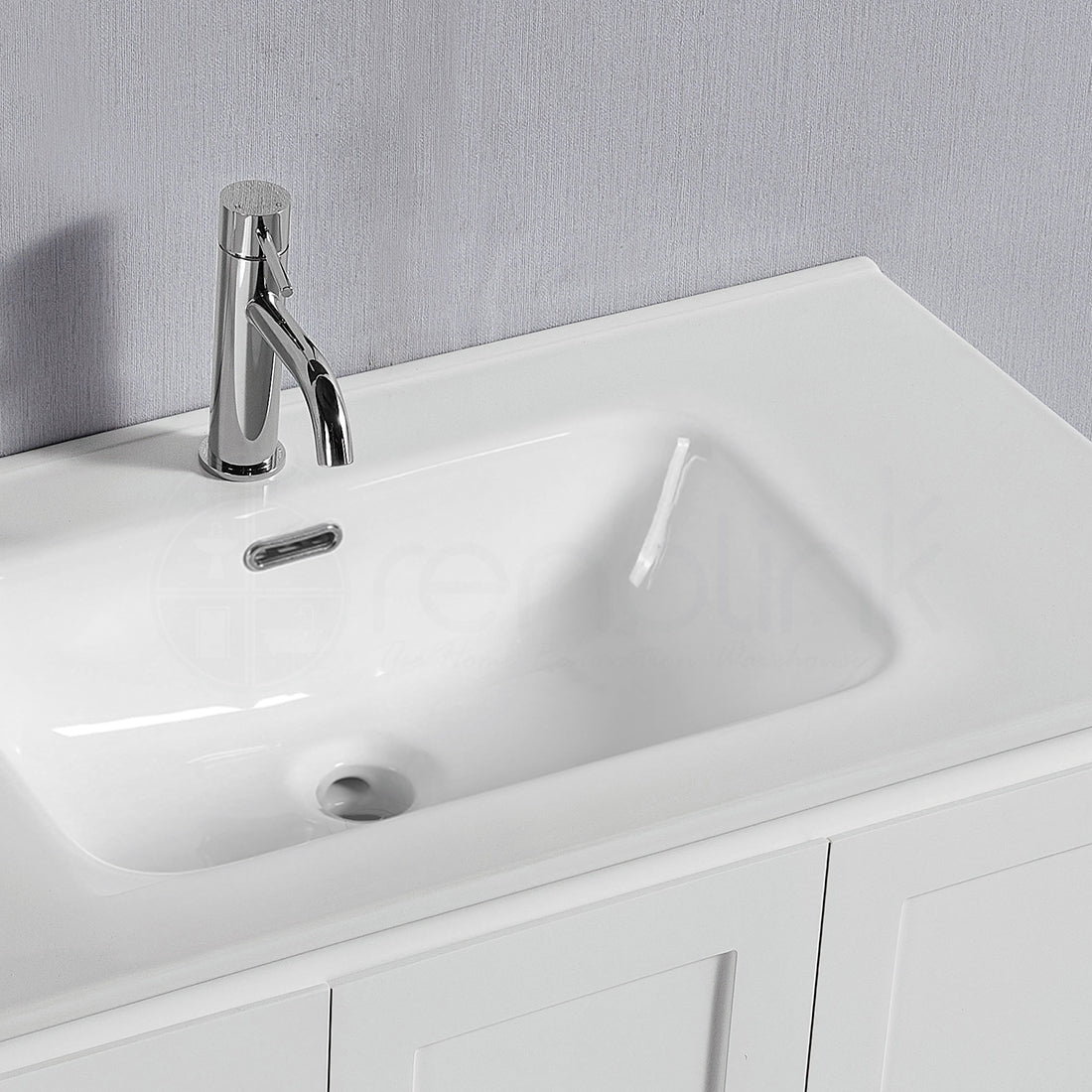 Shaker 900mm Left Drawer Plywood Bathroom Vanity Ceramic Basin