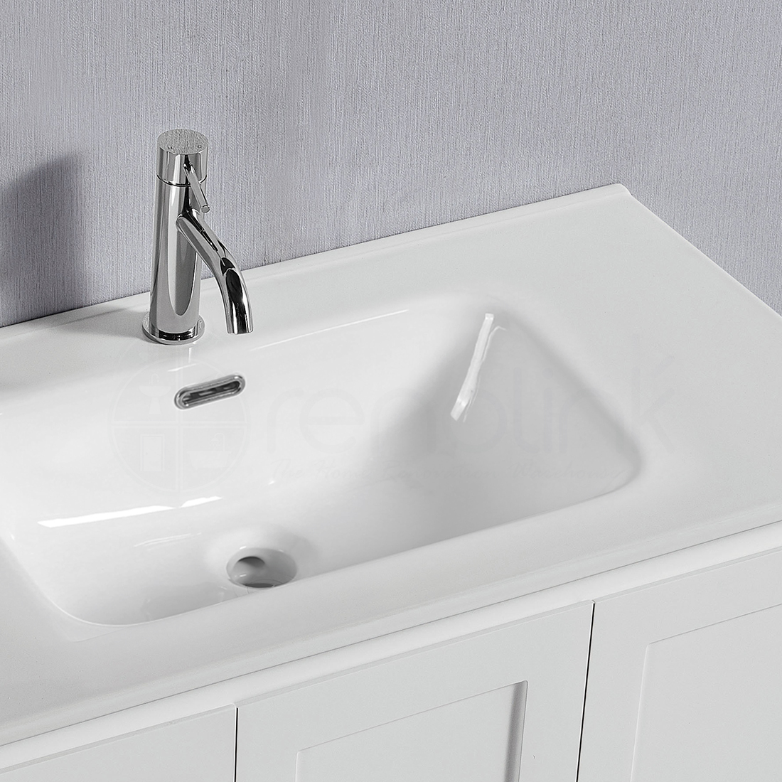 Shaker 900mm Left Drawer Plywood Bathroom Vanity Ceramic Basin
