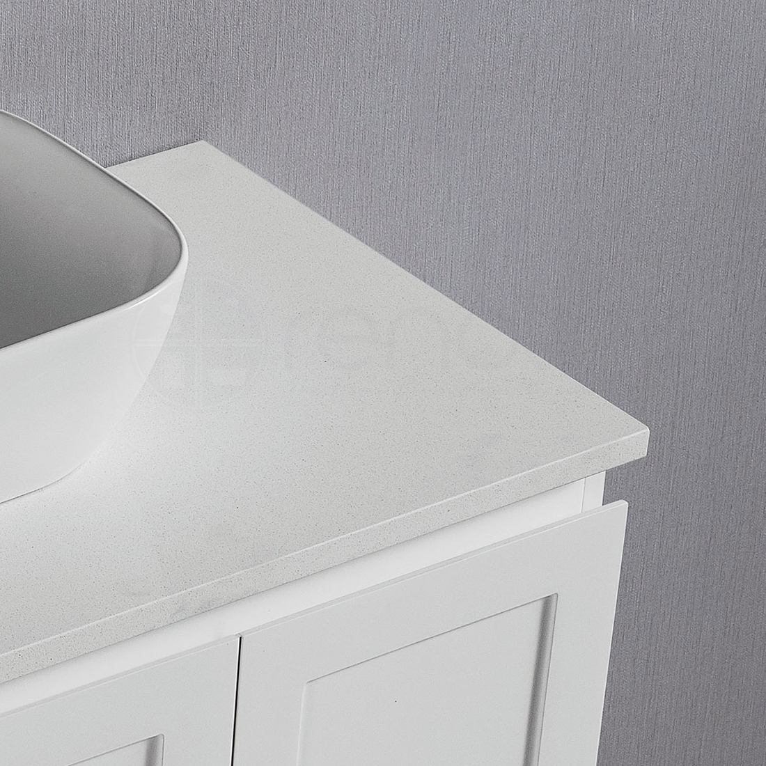 Shaker 900mm Plywood Wall Hung Bathroom Vanity White Quartz Stone