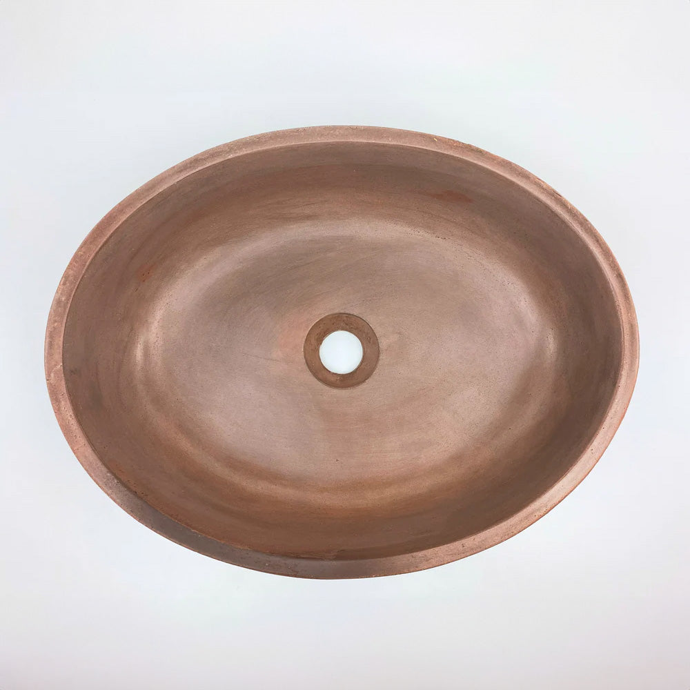 Spring Hill Designs Helia Petite Oval Above Counter Concrete Basin Sandy Brown