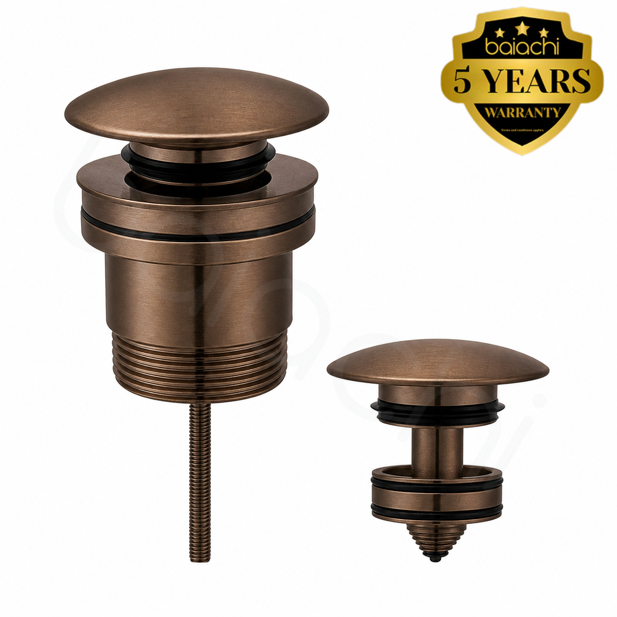 Baiachi Dome Pop Up Waste Drain Universal 40mm Built-in Removable Filter Brushed Copper