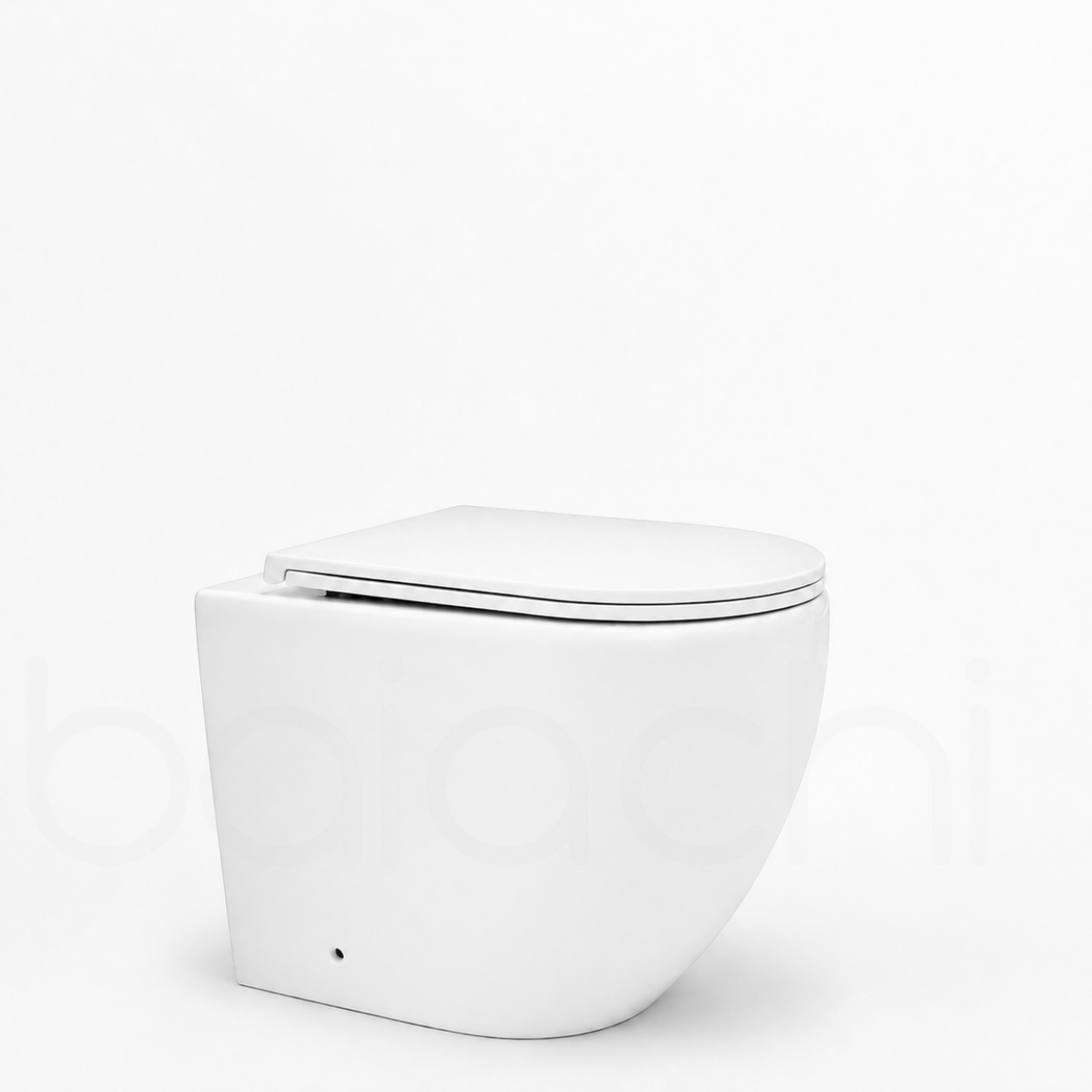Baiachi Involution Rimless In Wall Tornado Toilet Suite with Round Stainless Steel Gun Metal Flushing Buttons BTW1