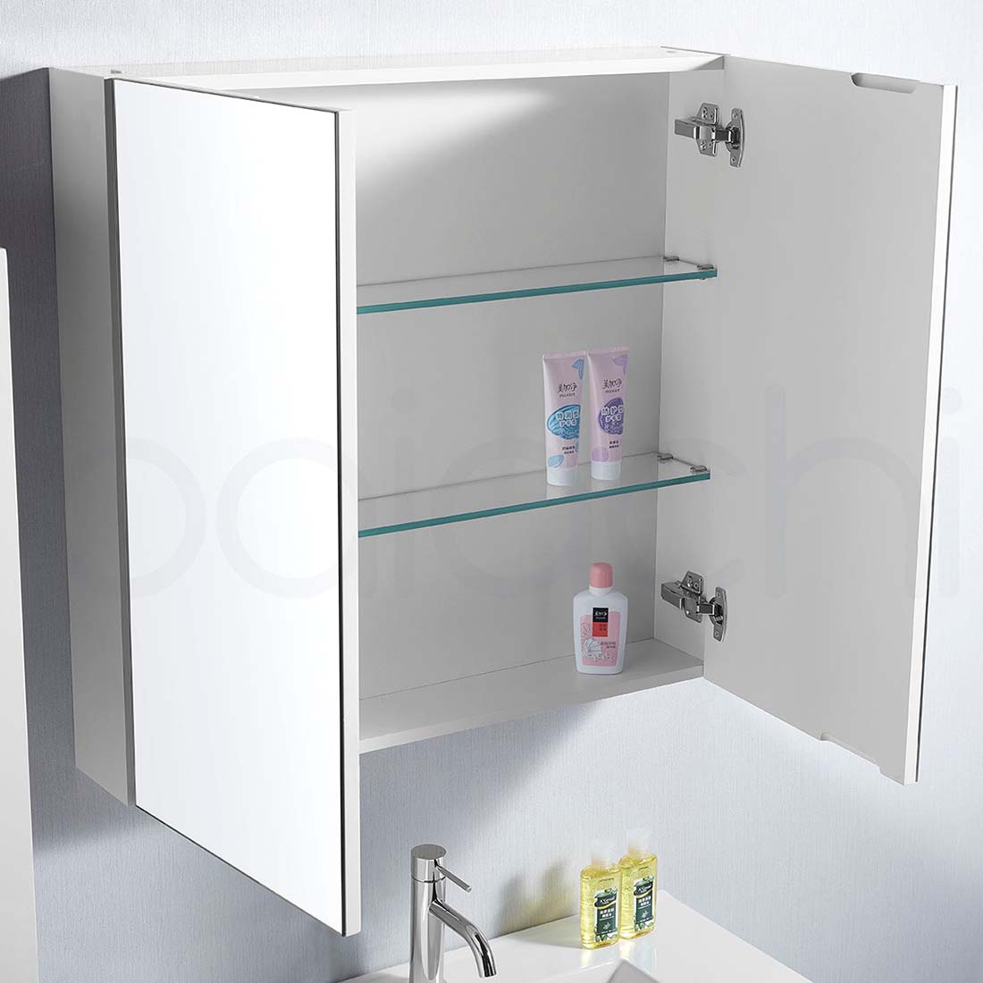 900mmx720mm Bathroom Vanity Mirror Cabinet Shaving Storage 8mm Glass Shelf Pemc