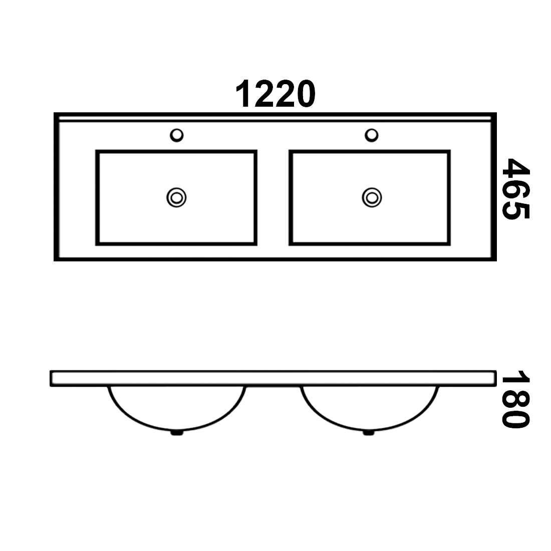 Vellena 1200mm PVC Water Proof Bathroom Vanity Double Ceramic Basin