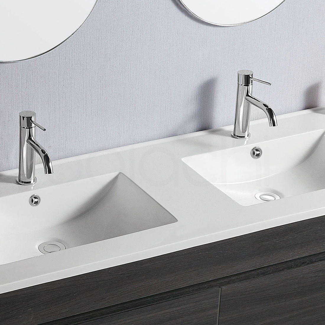 Vellena 1200mm PVC Water Proof Empire Oak Bathroom Vanity Double Ceramic Basin