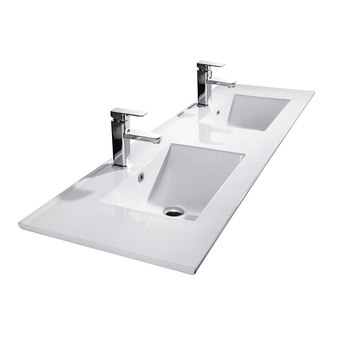 Vellena 1200mm PVC Water Proof Empire Oak Bathroom Vanity Double Ceramic Basin