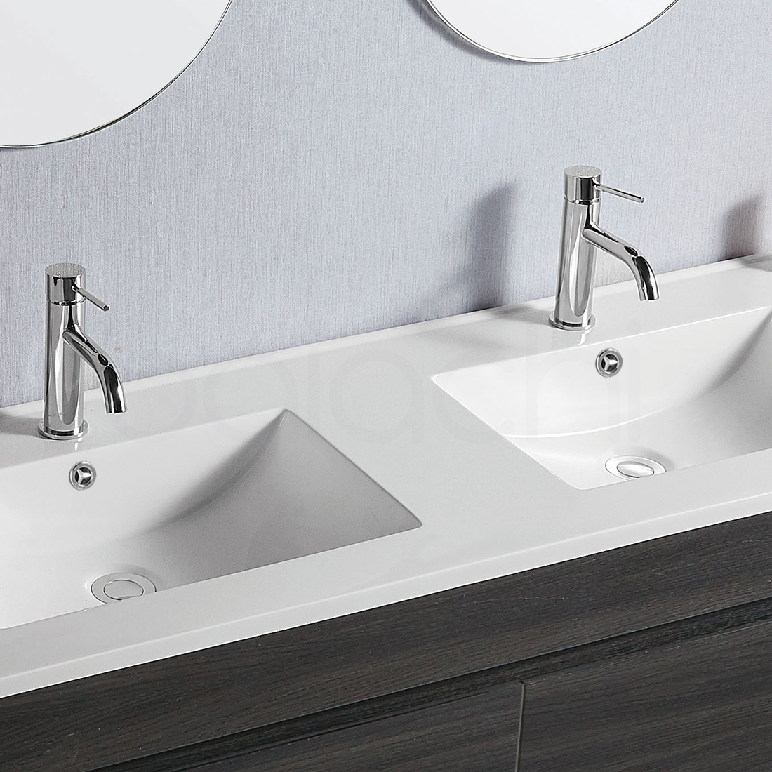 Vellena 1200mm PVC Water Proof Empire Oak Bathroom Vanity Double Ceramic Basin