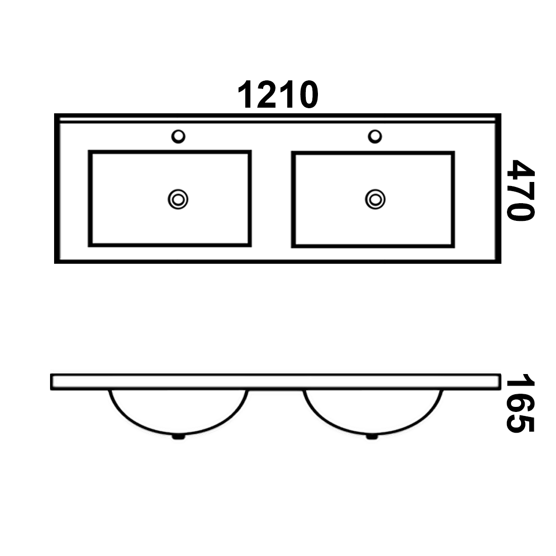 Vellena 1200mm Plywood Bathroom Vanity Double Ceramic Basin