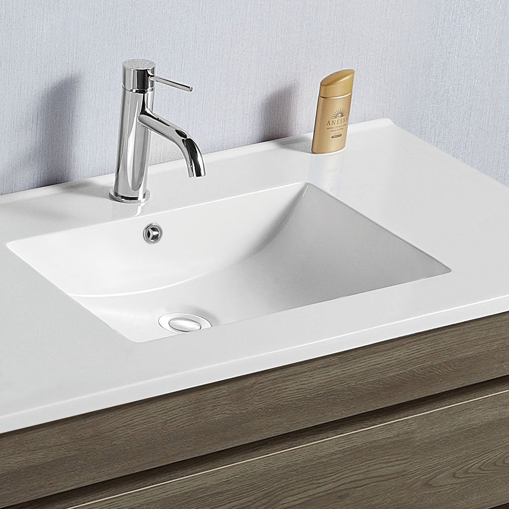 Vellena 1200mm PVC Water Proof Wash White Bathroom Vanity Ceramic Basin