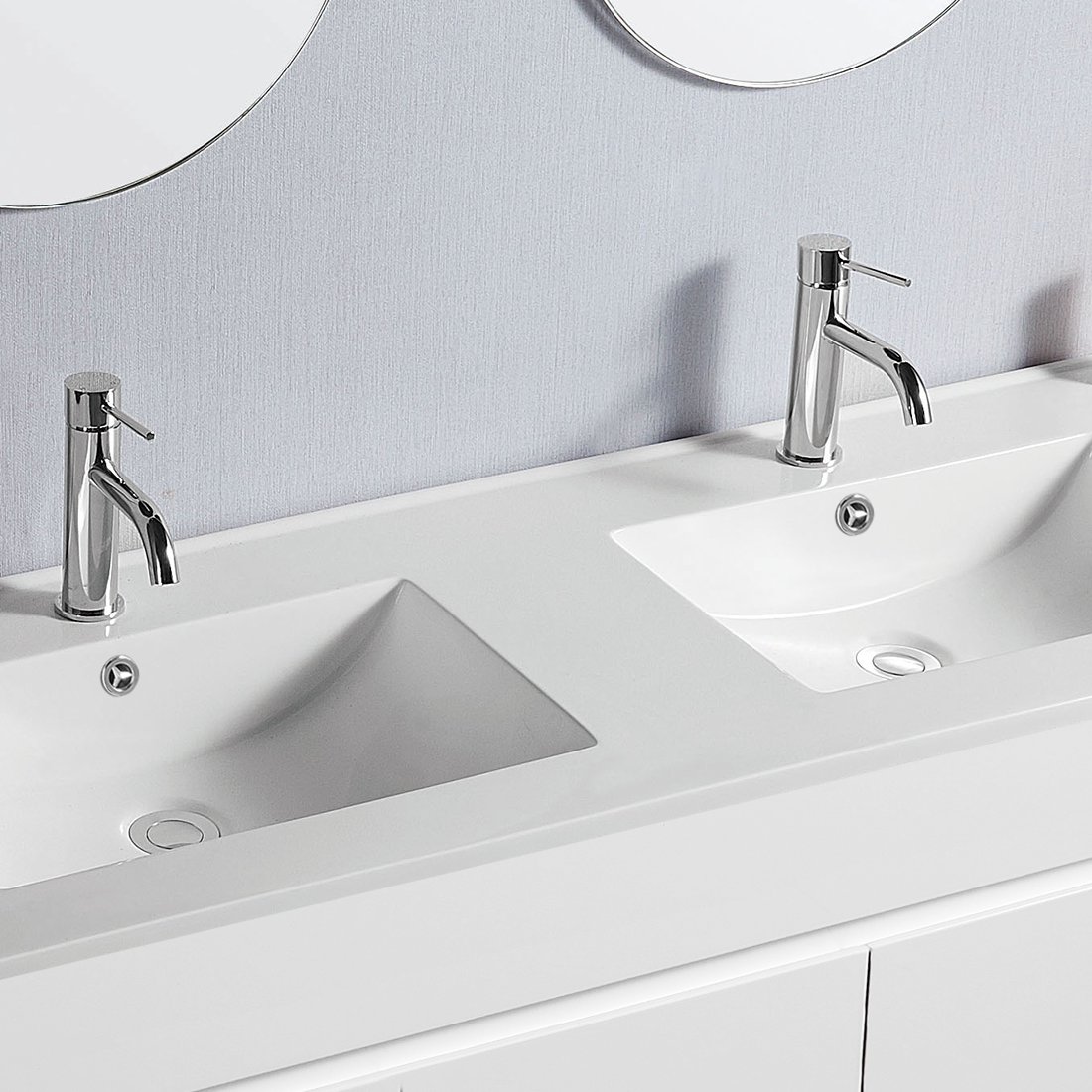 Vellena 1200mm Plywood Wall Hung Bathroom Vanity Double Ceramic Basin