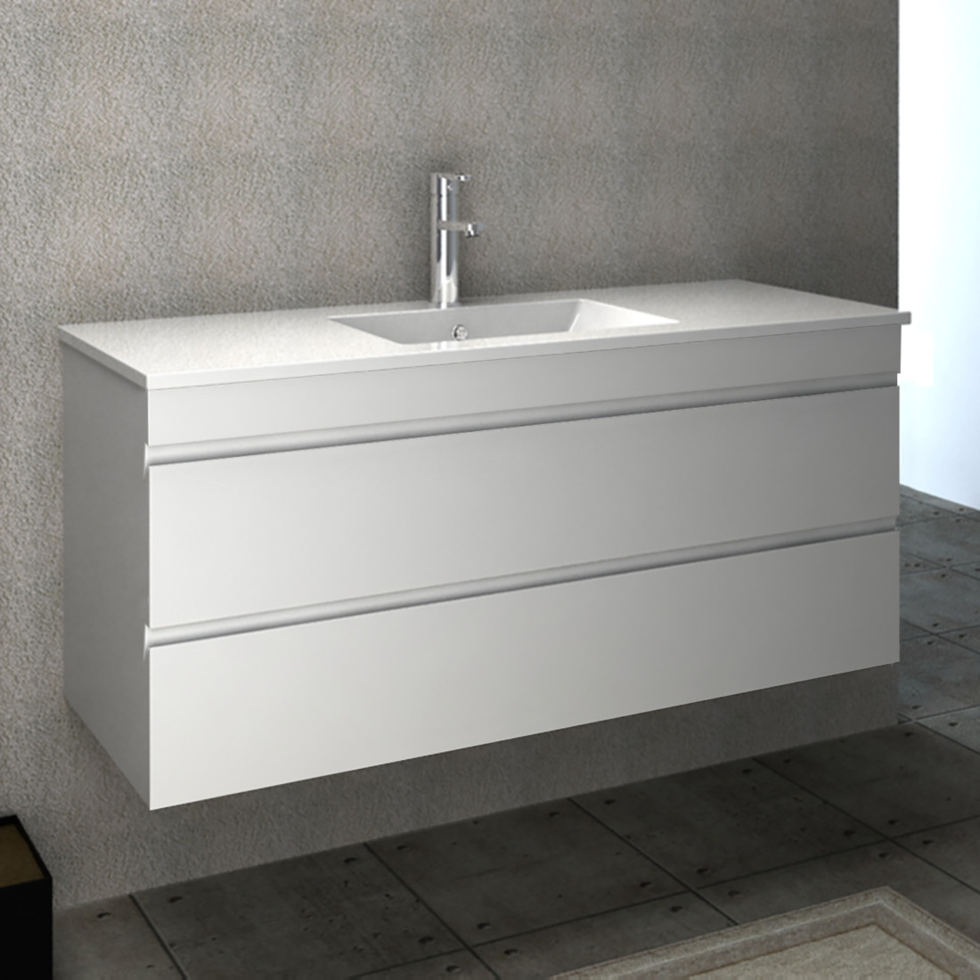 Vellena 1200mm PVC Water Proof Wall Hung Bathroom Vanity Ceramic Basin