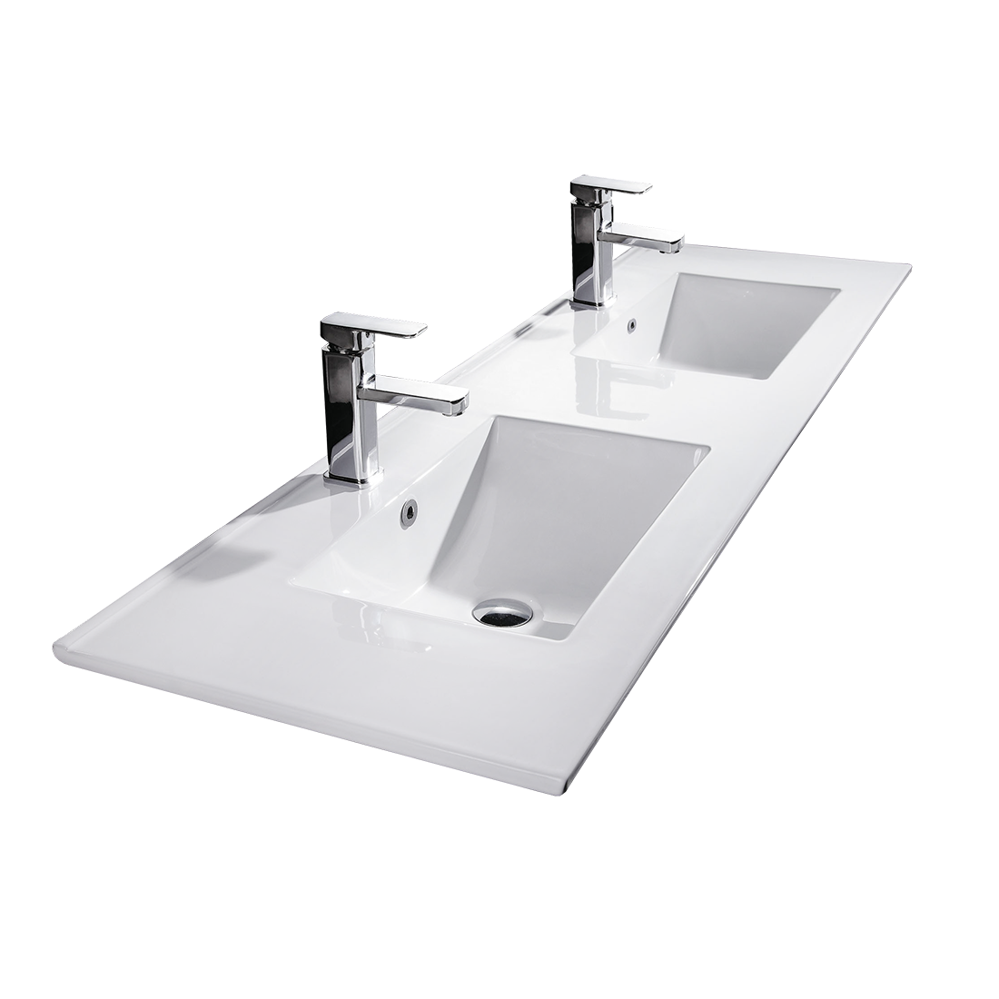 Vellena 1200mm PVC Water Proof Prime Oak Wall Hung Bathroom Vanity Double Ceramic Basin