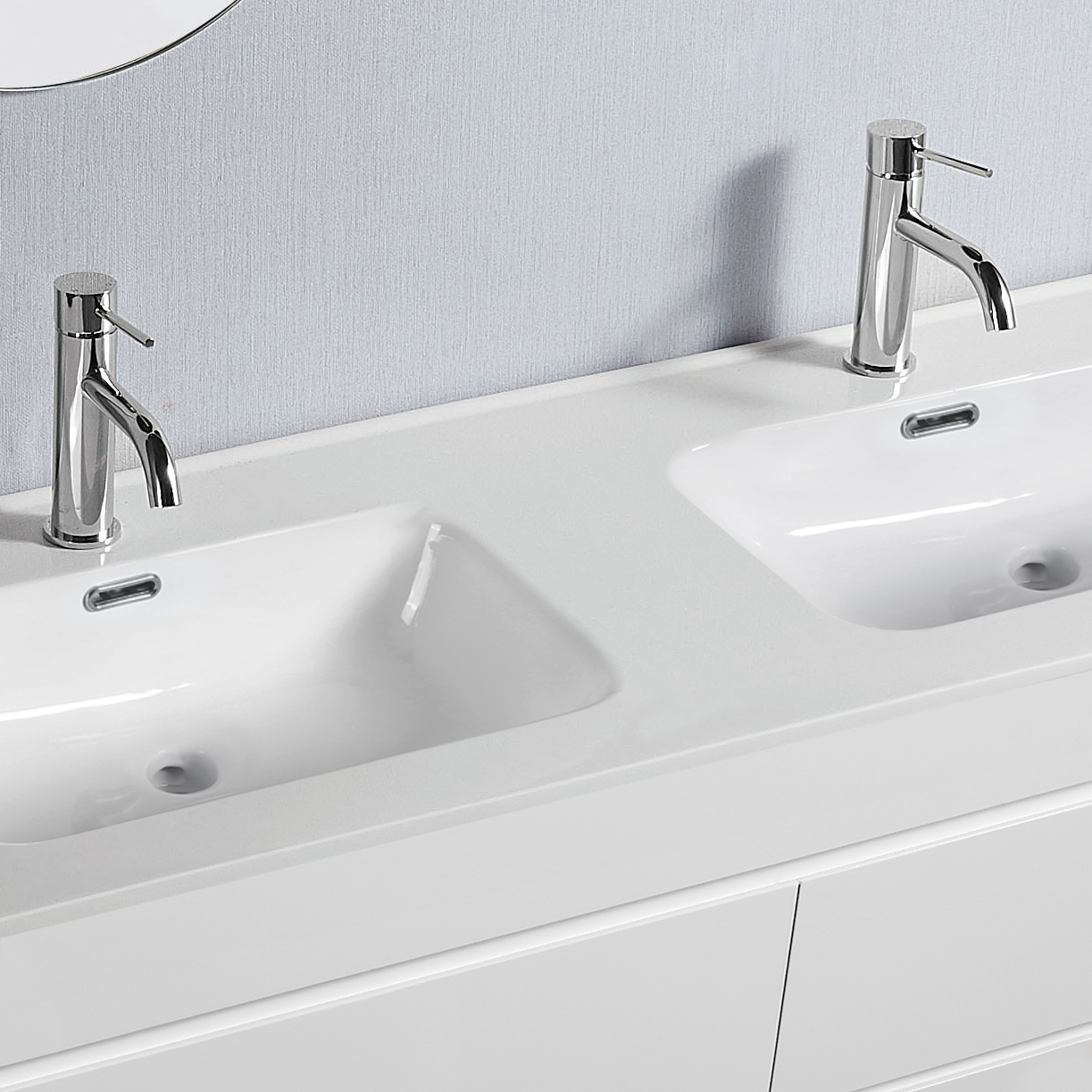 Vellena 1200mm PVC Water Proof Wall Hung Bathroom Vanity Double Ceramic Basin