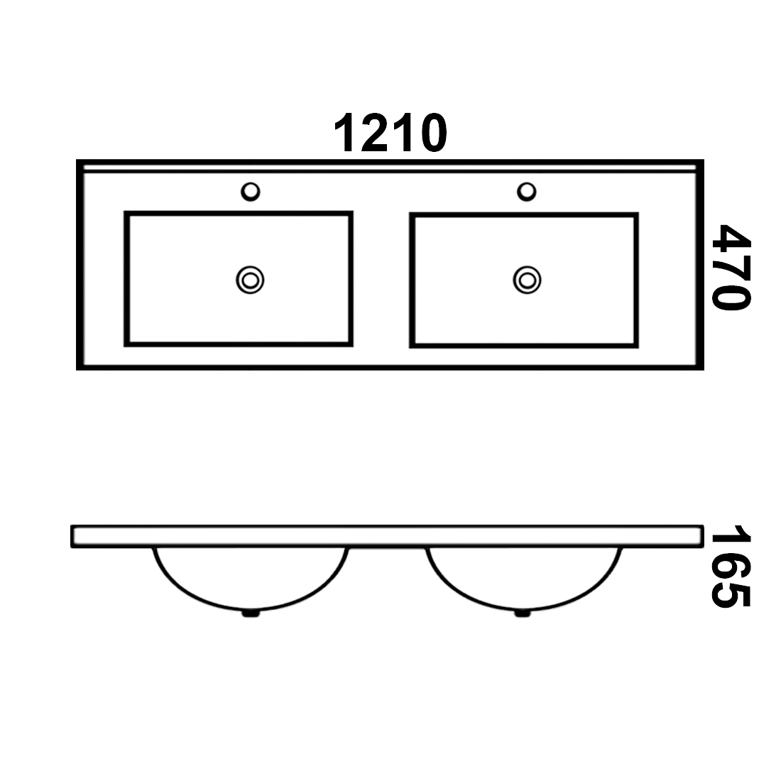 Vellena 1200mm PVC Water Proof Wall Hung Bathroom Vanity Double Ceramic Basin
