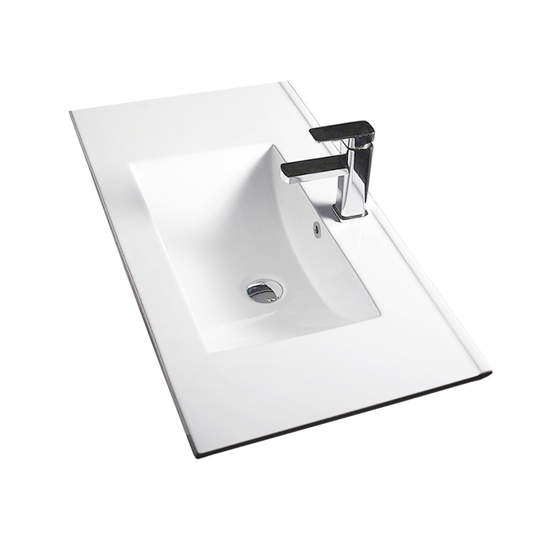 Vellena 600mm PVC Water Proof Empire Oak Bathroom Vanity Ceramic Basin