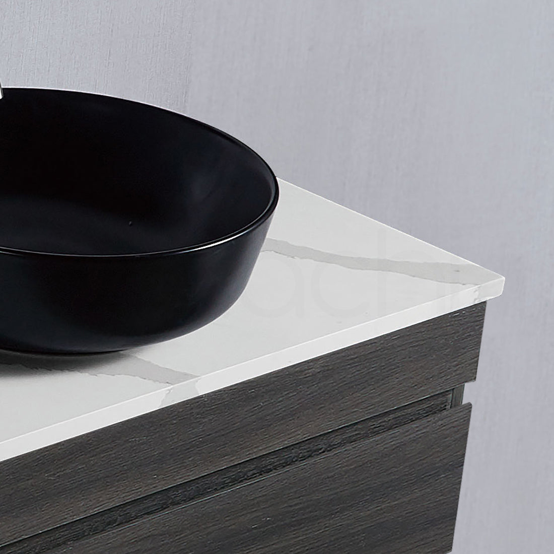 Vellena 600mm PVC Water Proof Empire Oak Bathroom Vanity Calacatta Quartz Stone