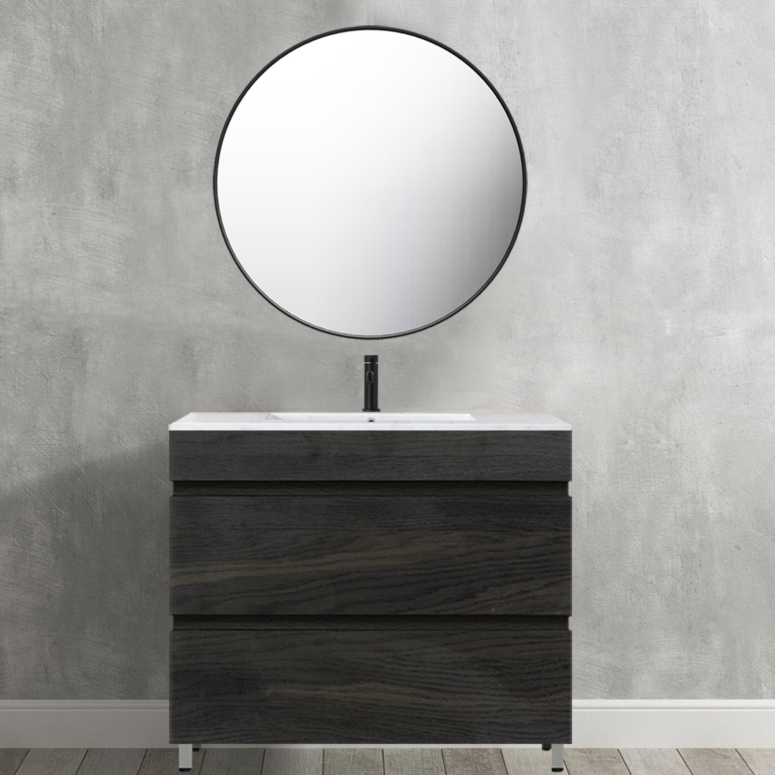 Vellena 900mm Plywood Empire Oak Bathroom Vanity Cabinet