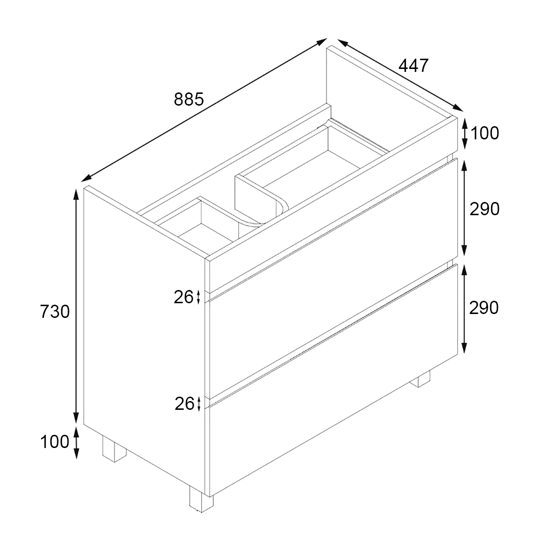 Vellena Plywood 900mm Bathroom Vanity Ceramic Basin