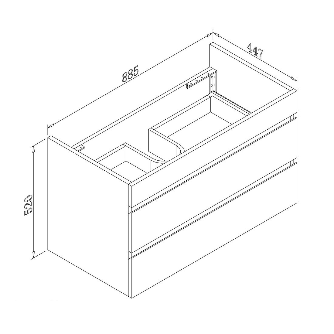 Vellena Plywood 900mm Wall Hung Bathroom Vanity Ceramic Basin