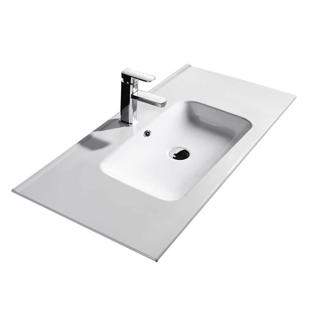 Vellena 900mm PVC Water Proof Matte White Wall Hung Bathroom Vanity Ceramic Basin