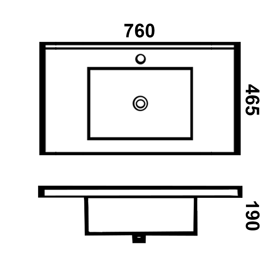 PACKAGE DEAL Windsor 750mm L Bathroom Vanity Wash Basin INCLUDING Mixer & Plugwaste