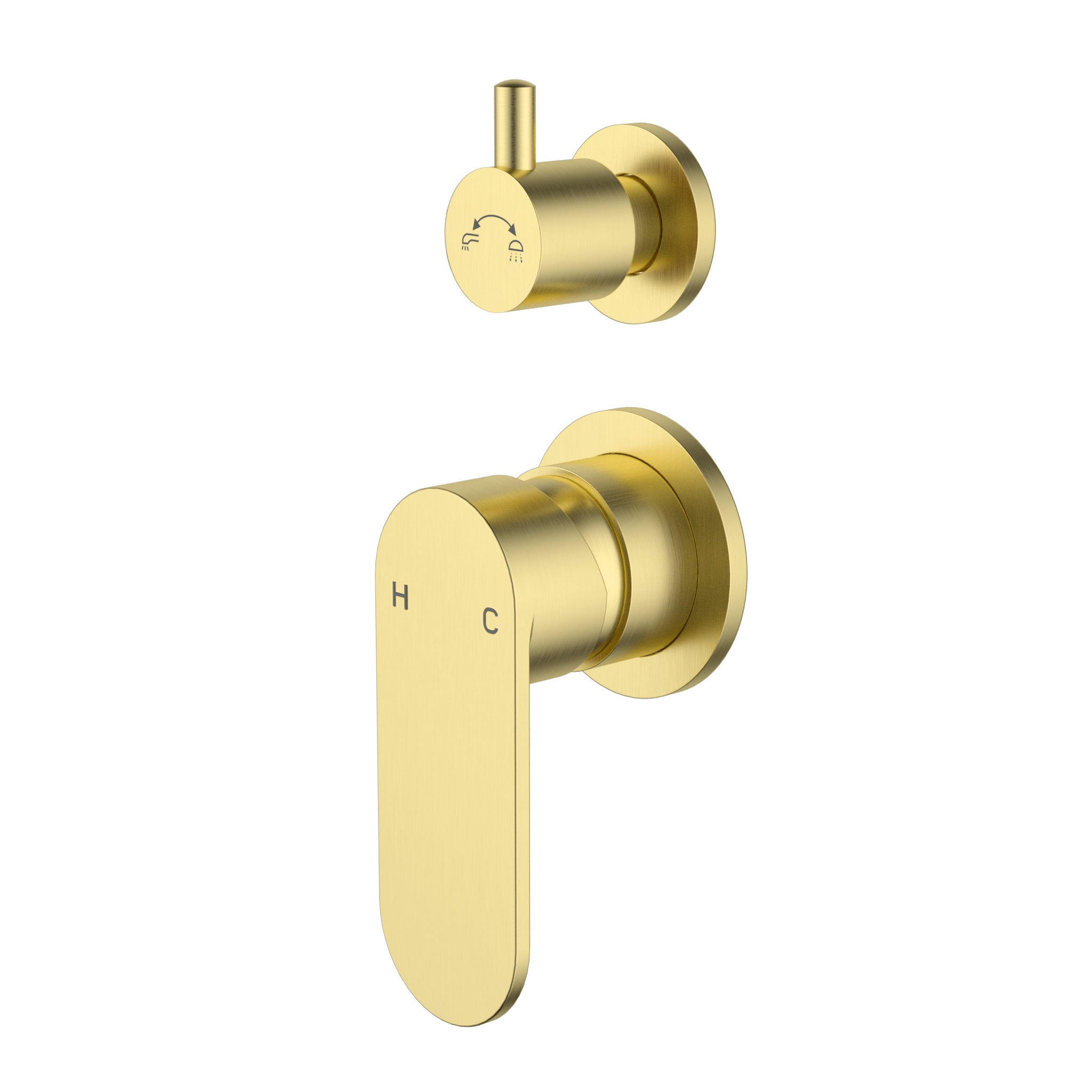 Sora SS Wall Mixer With Diverter Brushed Gold
