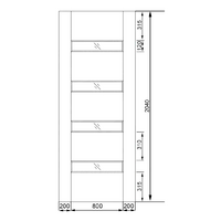 1200X2040X40mm Entrance Solid Timber Veneer External Front Entry Door Glass 030