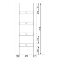 410X2040X40mm Entrance Solid Timber Veneer External Front Entry Door Glass 030