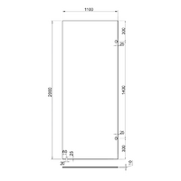 1100mm Fixed Panel Shower Screen Brushed Nickel