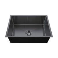 640X440mm Handmade Laundry Kitchen Sink Top/Under Mount Gun Metal