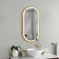 Baiachi Cora LED Oval 450mmx900mm Frame Mirror Brushed Gold