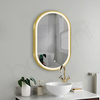 Baiachi Cora LED Oval 600mmx900mm Frame Mirror Brushed Gold