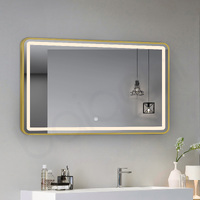 Eden LED Rectangle Frame Mirror Brushed Gold