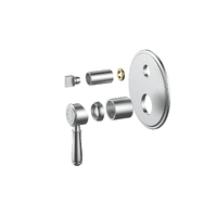 Ikon Clasico Wall Mixer With Diverter Brushed Nickel
