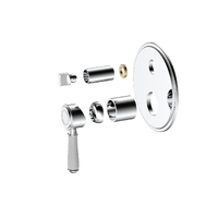 Ikon Clasico Ceramic Handle Wall Mixer With Diverter Chrome