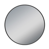 Round Stainless Steel Frame Mirror Matte Black