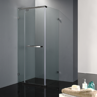 Bathroom Frameless Shower Screen Glass 900X900X2000 10mm Toughened 533 Chrome