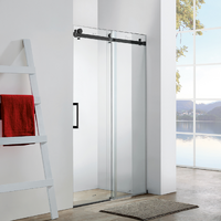 Bathroom Wall To Wall Sliding Door Shower Screen 1700X2000mm 550S Matte Black