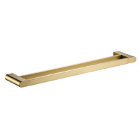 Flores Double Towel Rail 800mm Brushed Gold