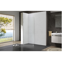 1100x2000 Frameless Shower Screen Fixed Panel 10mm Walk In 762 BRUSHED NICKEL