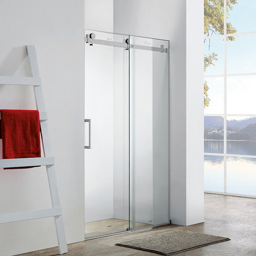 Frameless Wall to Wall Sliding Shower Screen 1200x2000mm PVD Brushed Nickel