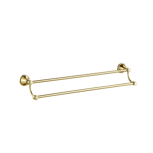 Ikon Clasico Double Towel Rail 800mm Brushed Gold