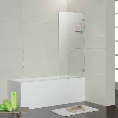 Frameless Bath Panel Shower Screen 700x1450mm Chrome