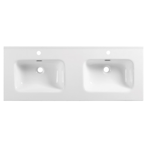 Bathroom Vanity Thin Edge Double Basin Top White Ceramic 120QD