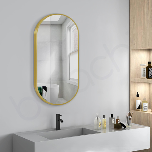 Baiachi Cora Oval 450mmx900mm Frame Mirror Brushed Gold