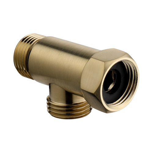 1/2'' Union BSP FMM Thread Tee Type 3 Way Brass Pipe Fitting Adapter Coupler Connector Brushed Gold