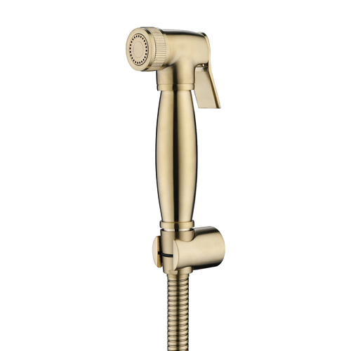 Shattaf Toilet Shower Bidet Sprayer Solid Brass Anti Burst Hose Brushed Gold