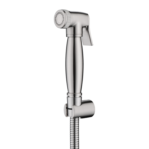 Shattaf Toilet Shower Bidet Sprayer Solid Brass Anti Burst Hose Brushed Nickel